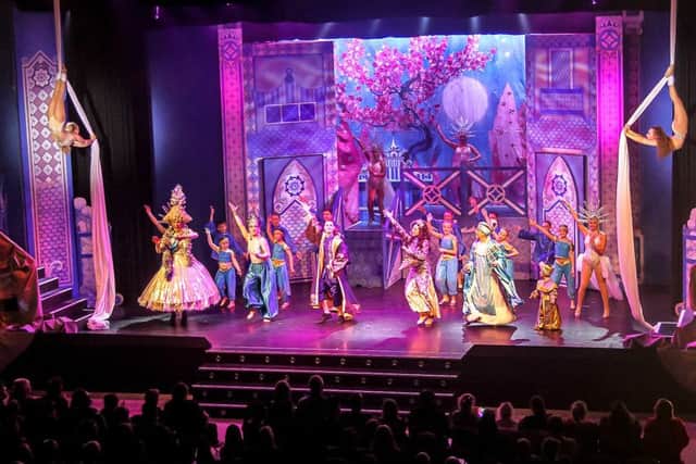 Much to admire ... a scene from Aladdin: The Pantomime Spectacular, currently playing at the Embassy Theatre, in Skegness, until next Wednesday.