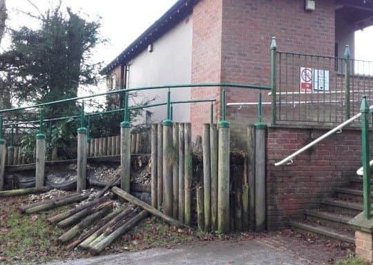 The aftermath of the vandalism at Hubbards Hills.