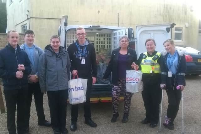 Skegness Police Cadets with Sgt Kate Odlin were at Tescos on Monday collectingdonations for the Christmas Appeal at the Storehouse food bank. ANL-171219-103056001