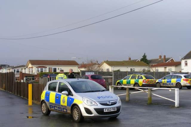 Emergency services at the scene of a fire at Claremont Park in Sleaford