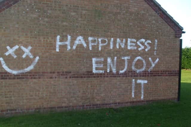 Bizarre graffiti has been plastered across walls of Ruskington village hall leaving those in charge of its upkeep non-plussed. EMN-171221-173048001
