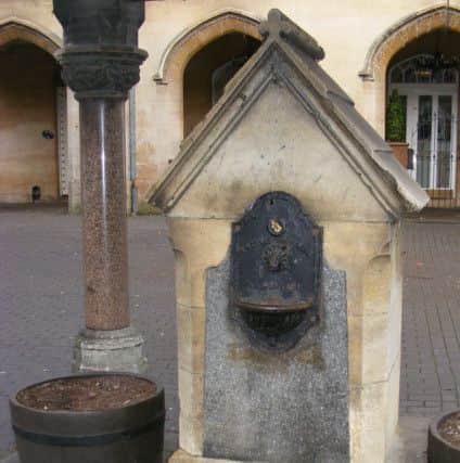The water fountain in Sleaford Market Place erected in 1874 in memory of Frederick William, 6th Earl and 2nd Marquis of Bristol, by his Lincolnshire tenants. EMN-171222-101858001