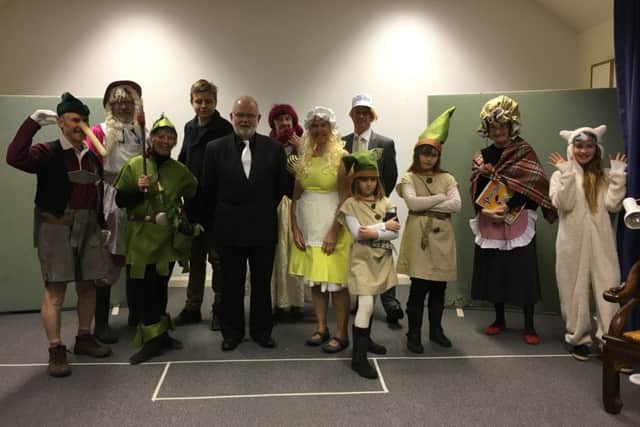 Some of the Pickworth Players pictured during rehearsals for last years pantomime about Ronald Plump.