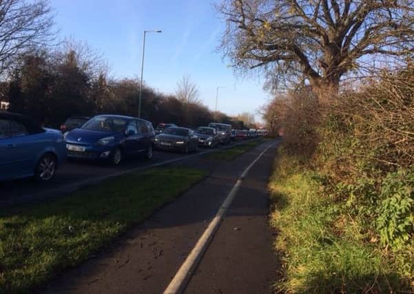 Traffic tailbacks photographed by John Charlesworth at Holdingham after the fire at lunch time today (Friday). EMN-171222-155022001