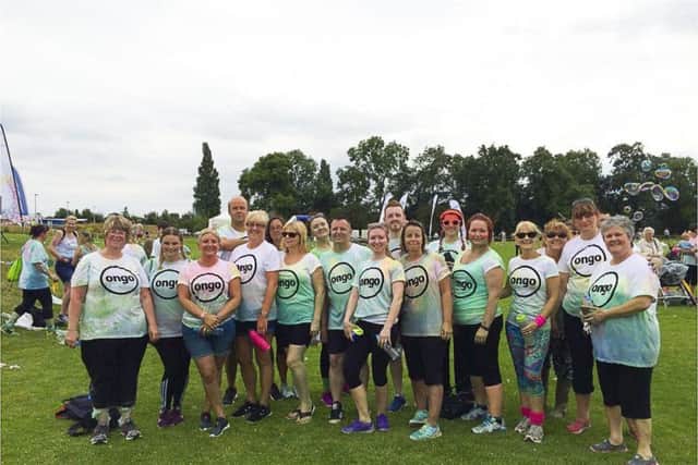 Ongo staff are pictured taking part in Lindsey Lodge Hospices DubbleBubble event in 2016. EMN-171222-214857001