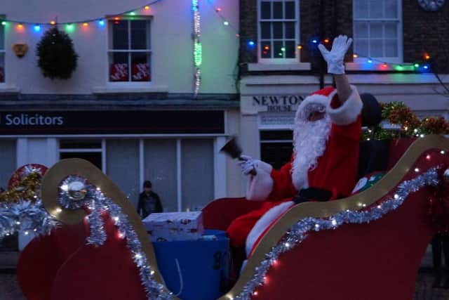 Father Christmas arriving in Market Rasen
