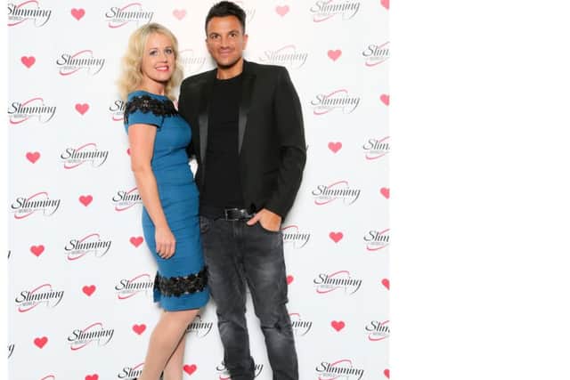 Slimming World Consultant Emma Scarborough meets singer and presenter Peter Andre. EMN-171227-143542001