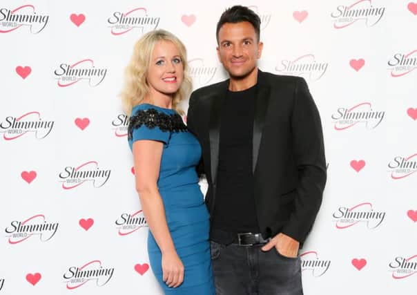 Slimming World Consultant Emma Scarborough meets singer and presenter Peter Andre. EMN-171228-115114001