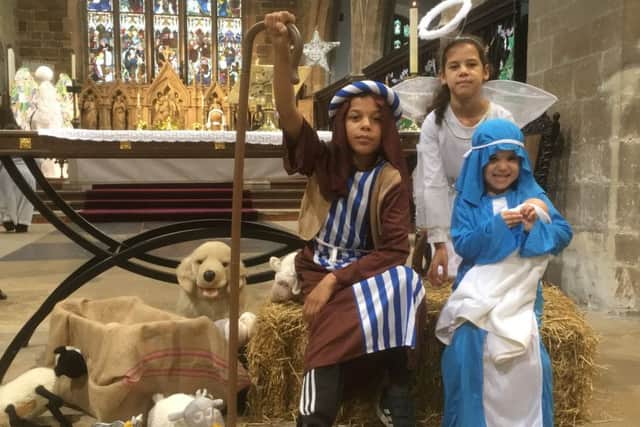 Kieran, Kayleigh and Annalise in the nativity scene.