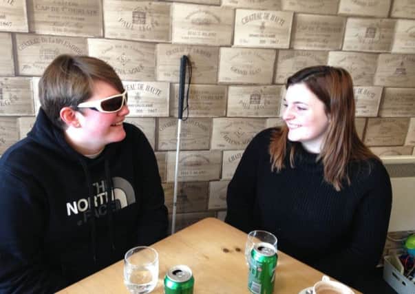 Pictured is My Guide volunteer Shannon with service user Amy.