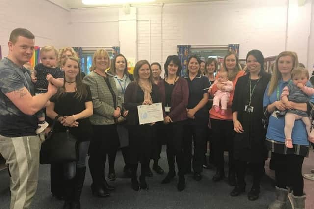 Parents and service providers at a new maternity hub at the Skegness Childrens Centre in Brunswick Drive, ANL-180801-122143001
