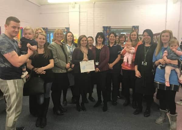 Parents and service providers at a new maternity hub at the Skegness Childrens Centre in Brunswick Drive, ANL-180801-122143001