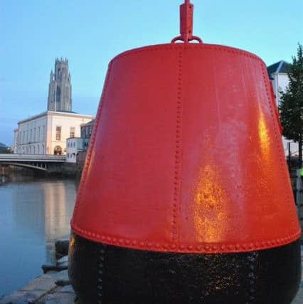 The existing buoy at Custom House Quay in Boston.