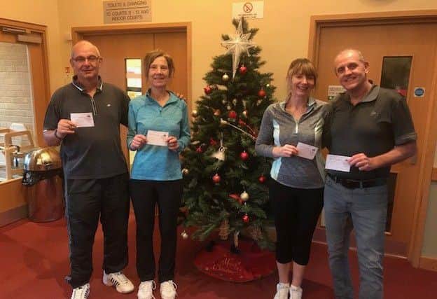 Mixed winners Richard Tupper and Denise Priestley (left) with runners-up Robert Bonser and Paula Smith.