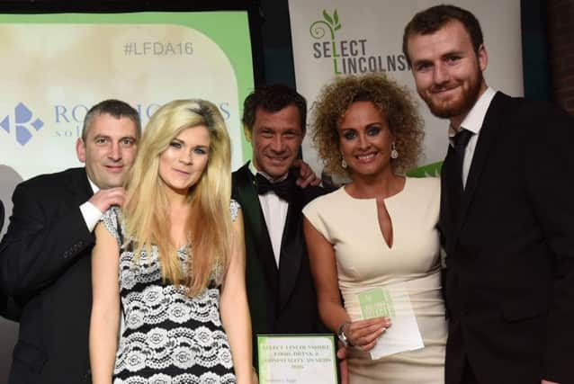 Simon Wright, Melisa Morley, Neil Scaman, Simone Scaman and Christopher Walker at the 'Select Lincolnshire' awards.