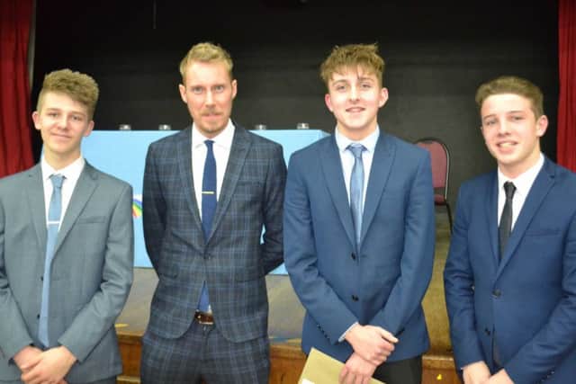 Joshua Osborn with Philip Everett, Aaron Simons and Ewan Armstrong. EMN-181201-134809001
