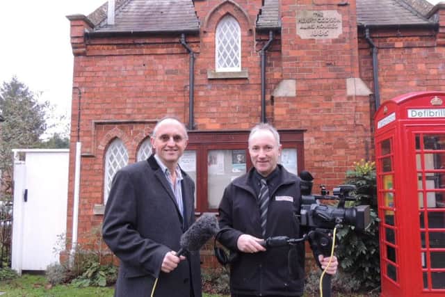 Embarking on a new project. Heckington film makers Andrew Key (left) and Steve Parry are documenting a year in the life of their village. EMN-181101-110630001