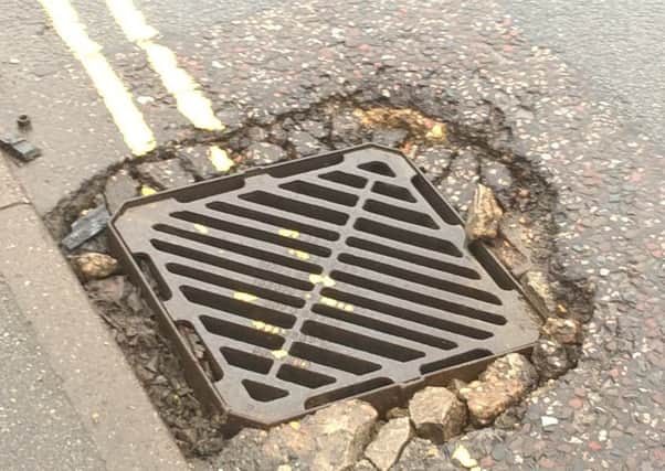 The damaged drain and gulley on Jubilee Way. Picture taken last month.