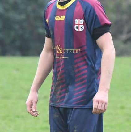 Railway Athletic (blue) v Ruskington Rovers (red). Blake Reid.