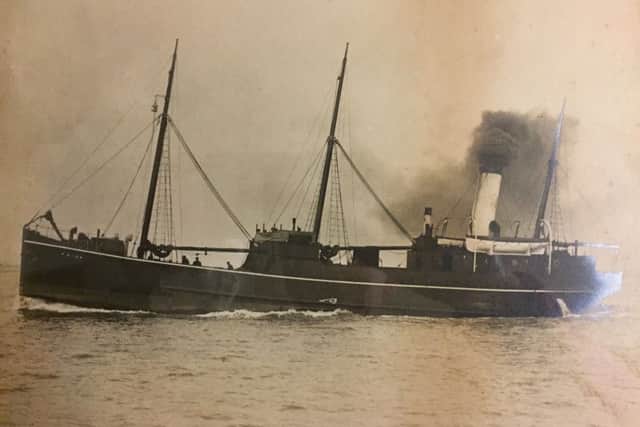 The SS Fairy, which helped bring First World War Prisoners of War home via Boston.