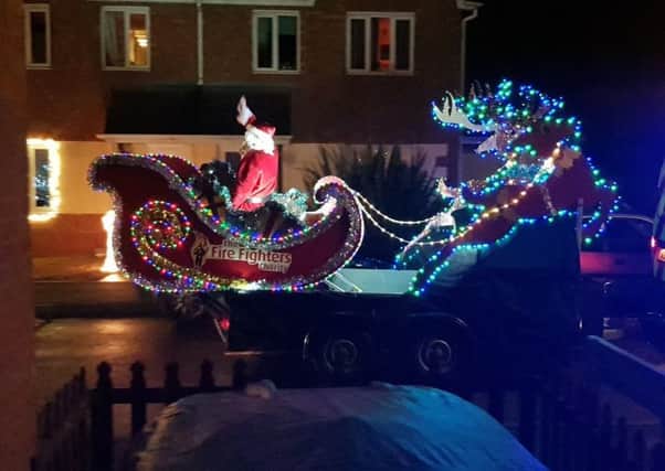 Firefighters were out in force throughout December as Santas musical sleigh toured villages and towns in Lincolnshire. EMN-180115-160257001