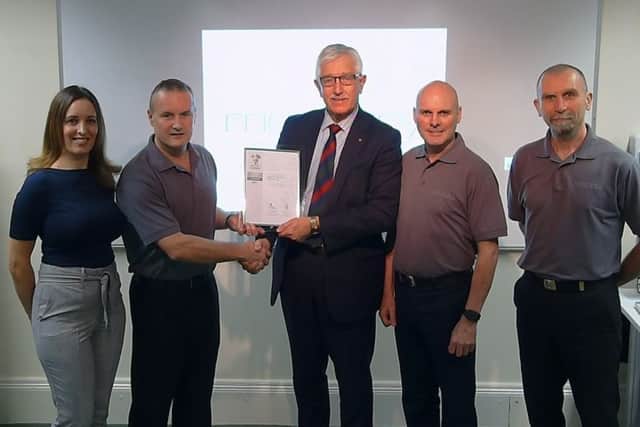 The presentation to Sleaford business Mercury Electronic Warfare Ltd.