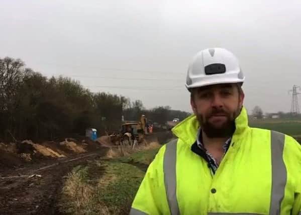 Coun Richard Davies on site at Sleaford bypass. EMN-180117-110929001