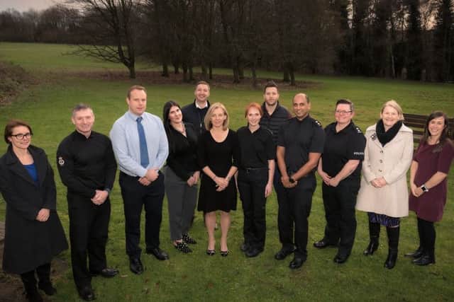 Launching Lincolnshire Polices new fitness scheme. Pictured from left - Louise OReilly, Chief Constable Bill Skelly, D/Sgt Philip Elliot, Kirsty James, Dan Rogers (Commercial Manager, YMCA Lincolnshire), Julie Bratton, PC Emma Nash, Trevor Mealing, Insp Jesbir Kumar, T/Insp Rachel Harrison, Julie Wilkins (Lincolnshire Police, Chief of Staff) and Dr Hannah Henderson. EMN-180119-121928001