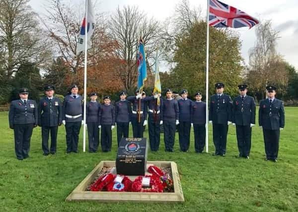 Horncastle Cadets pictured at a Remembrance Day service.