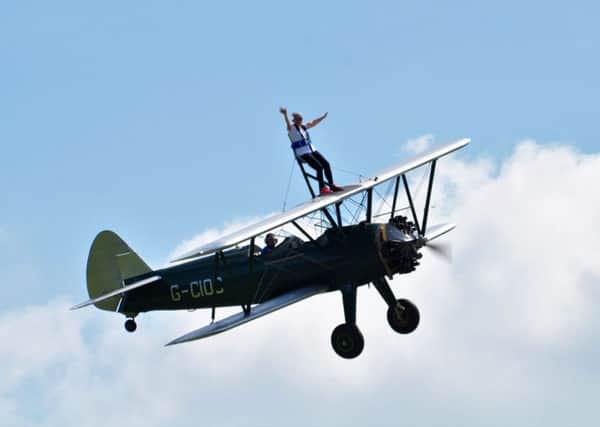 Lindsey Lodge Hospice Fundraiser Sharon Tune took part in her own fundraising Wing Walk for Lindsey Lodge Hospice in June 2017. EMN-180123-083503001