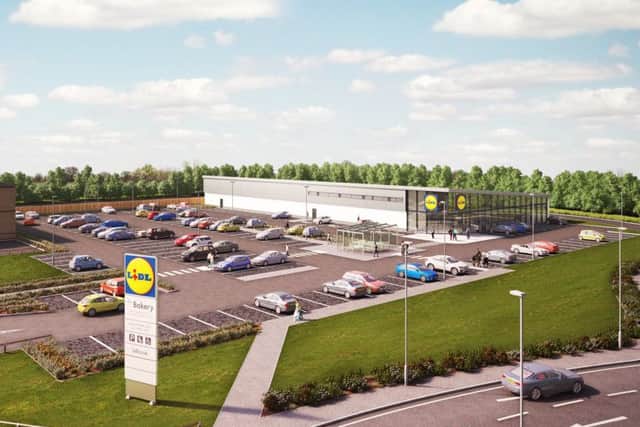 An artist's impression of how the new Lidl store in Boston will look when it opens next week.
