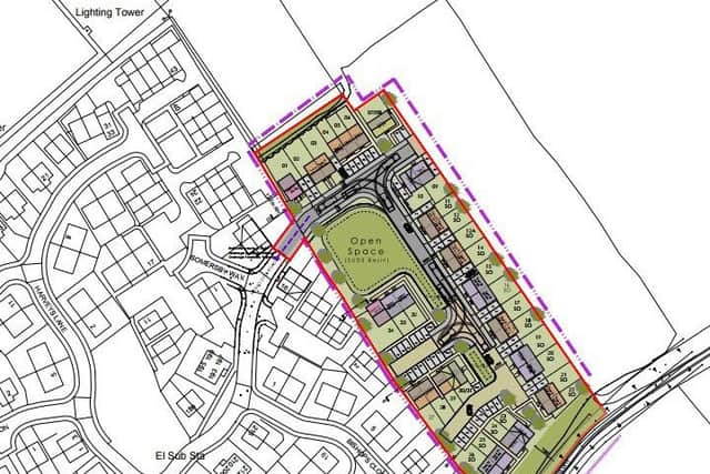 The proposed site for 34 new homes on land off Monks Dyke Road in Louth.