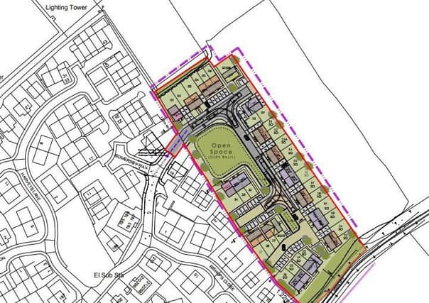 The proposed site for 34 new homes on land off Monks Dyke Road in Louth.