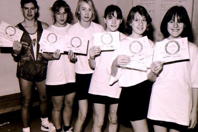 Young Sleaford athletes with their certificates in 1993 set to represent the county. EMN-180125-121229001