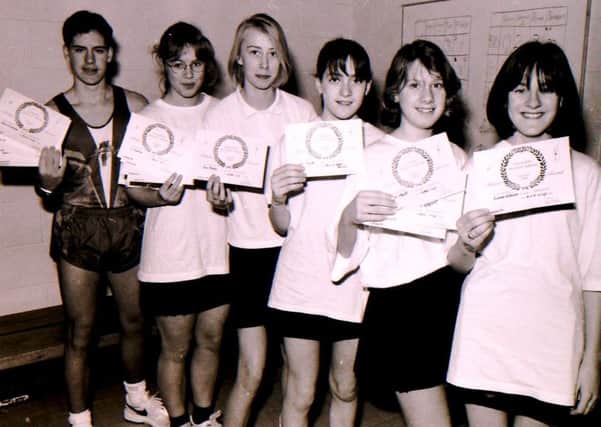 Young Sleaford athletes with their certificates in 1993 set to represent the county. EMN-180125-121229001