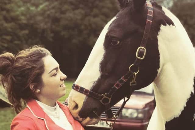 Meg Worrell-Hart with her 12-year-old horse, Dave.