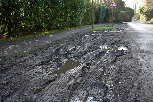 Damaged verges in Woodhall Spa.