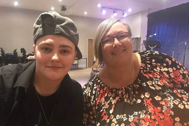 Lauren Fletcher, 21, of Skegness with Julia Alderson of Linkage Community Trust, where she has been on work placement with Inspire 2 Influence. ANL-180125-153625001