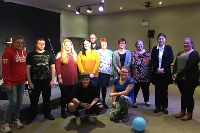 Students and care providers on the Inspire 2 Influence programme celebrating their achievements so far at the Storehouse in Skegness . ANL-180125-153434001