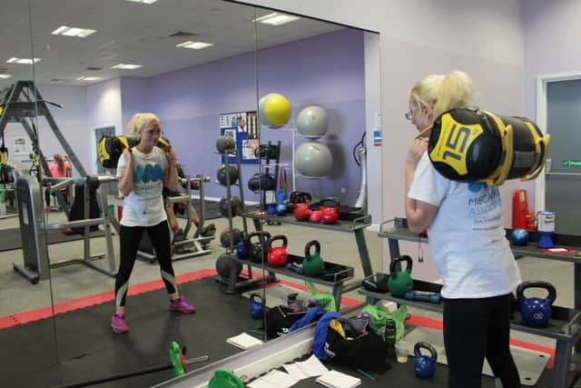 Kim Kami carried out her squatathon at the Meridian Leisure Centre.