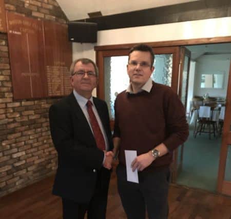 Jonathan Welberry with Club Captain Lee Francis.