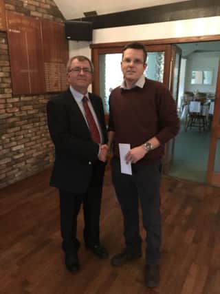 Jonathan Welberry with Club Captain Lee Francis.