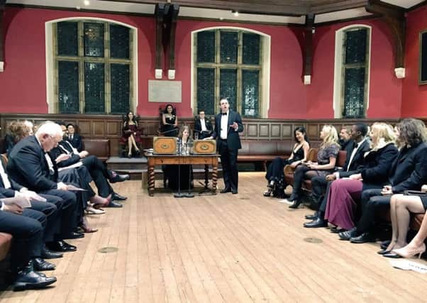 Boston and Skegness MP Matt Warman, speaking to Oxford Union members.