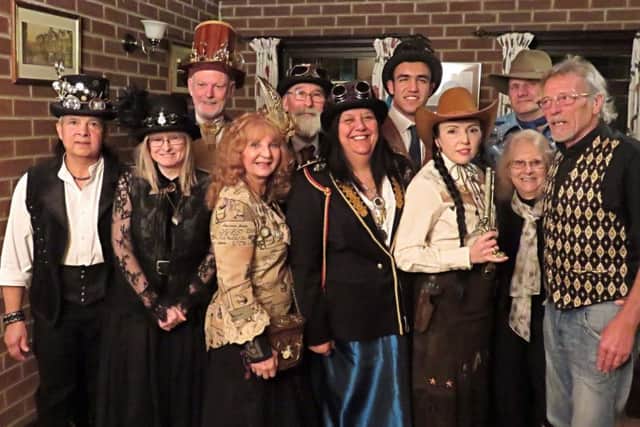 Members of East Coast Steampunks UK at The Royal Oak in Candlesby, with group organiser Christina Gee pictured front row, third from left.