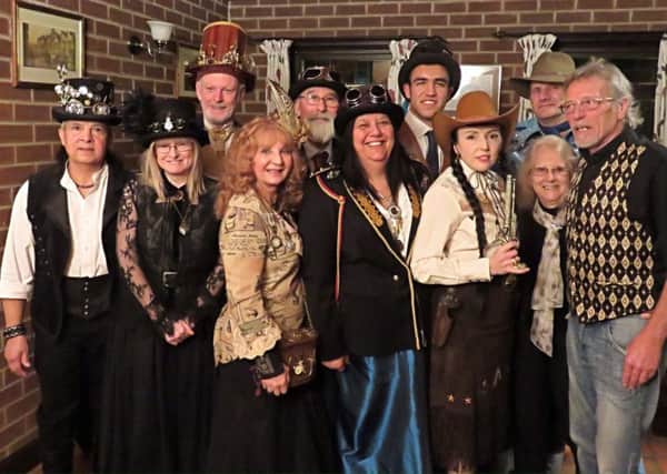 Members of East Coast Steampunks UK at The Royal Oak in Candlesby, with group organiser Christina Gee pictured front row, third from left.