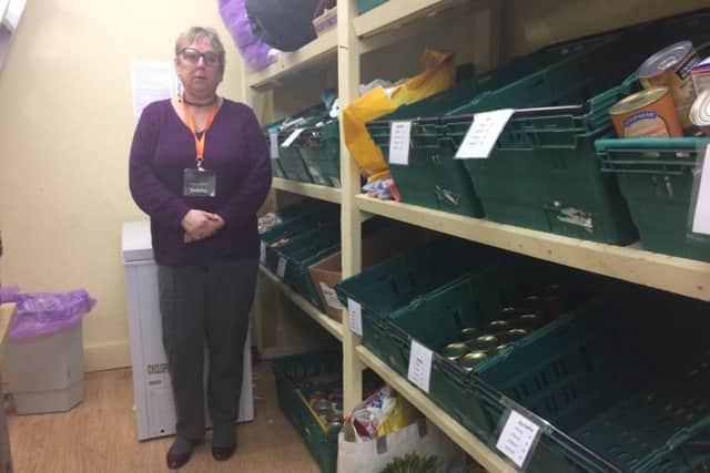 The foodbank in Skegness was brimming with food at Christmas but now the shelves are bare. ANL-180129-162824001
