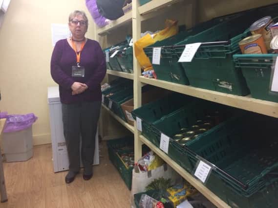 The foodbank in Skegness was brimming with food at Christmas but now the shelves are bare. ANL-180129-162824001