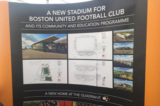 The Quadrant community stadium plans were on display at the event.