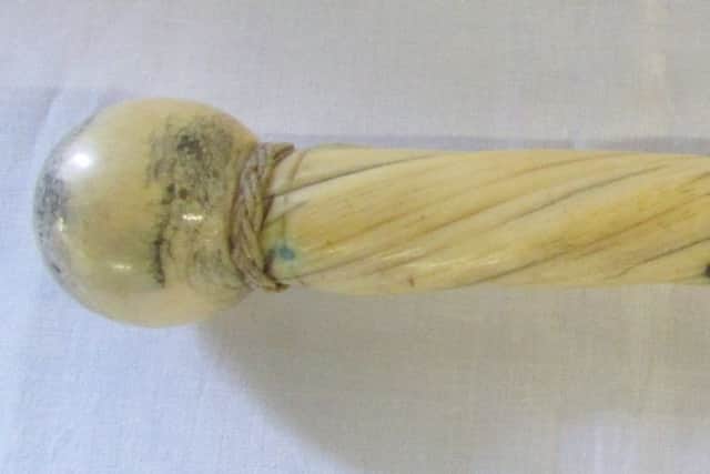 Inset: A Victorian Narwhale tusk walking stick also sold better than expected in the saleroom.