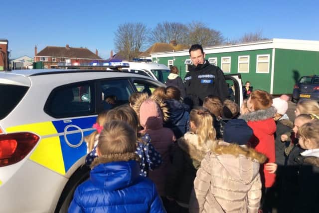 Pupils from the Richmond School in Skegness met their superheroes from the Yorkshire Air Ambulance, and Skegness Police, ANL-180102-154640001